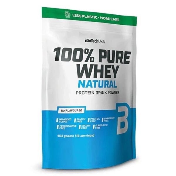 Протеин Biotech 100% Pure Whey порошок без вкуса пакет 454 г