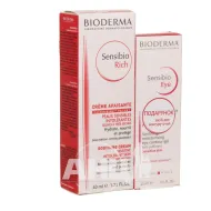 Набір Bioderma Sensibio крем насичений 40 мл + крем-гель для контуру очей 15 мл