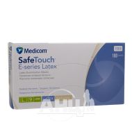 Рукавички оглядові латексні нестерильні safe-touch розмір l з пудрою пара