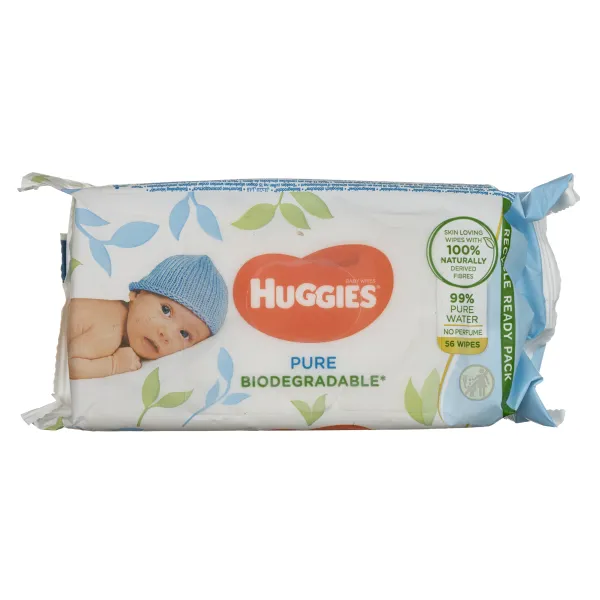 Вологі серветки Huggies Pure Bio №56