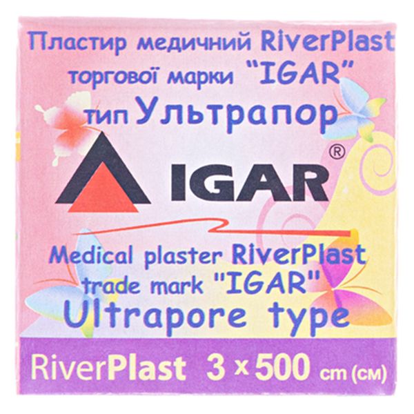 Пластырь медицинский RiverPlast Igar 3 см х 500 см ультрапор на нетканной основе