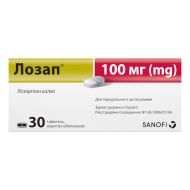 Лозап таблетки вкриті оболонкою 100 мг блістер №30