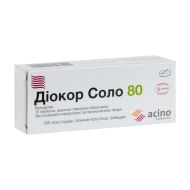 Діокор Соло 80 таблетки вкриті плівковою оболонкою 80 мг блістер №10