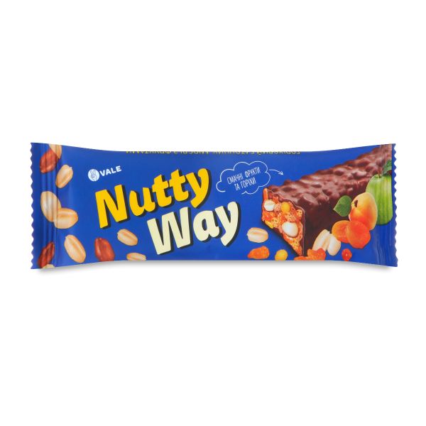 Батончик-мюслі Nutty Way горіховий з фруктами глазурований 40 г