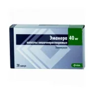 Еманера капсули кишково-розчинні 40 мг блістер №28
