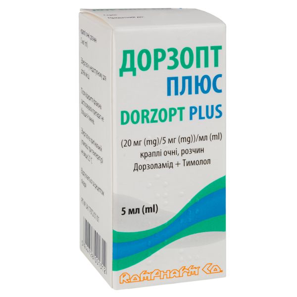 Дорзопт Плюс очні краплі 20 мг/мл + 5 мг/мл 5 мл