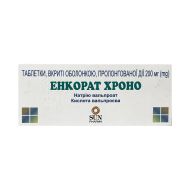 Энкорат Хроно таблетки пролонгированного действия покрытые оболочкой 200 мг стрип №30