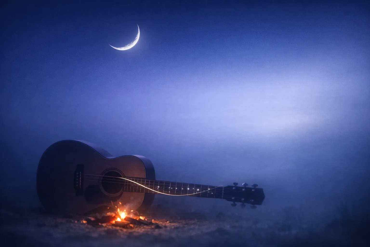 Constellations In Campfire Guitar Strings