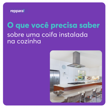 sobre uma coifa instalada na cozinha