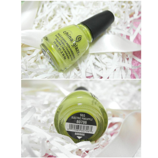 Mbow_一般人也是可以挑戰一下的CHINA GLAZE 夢幻島系列指甲油/黃色鵝卵石