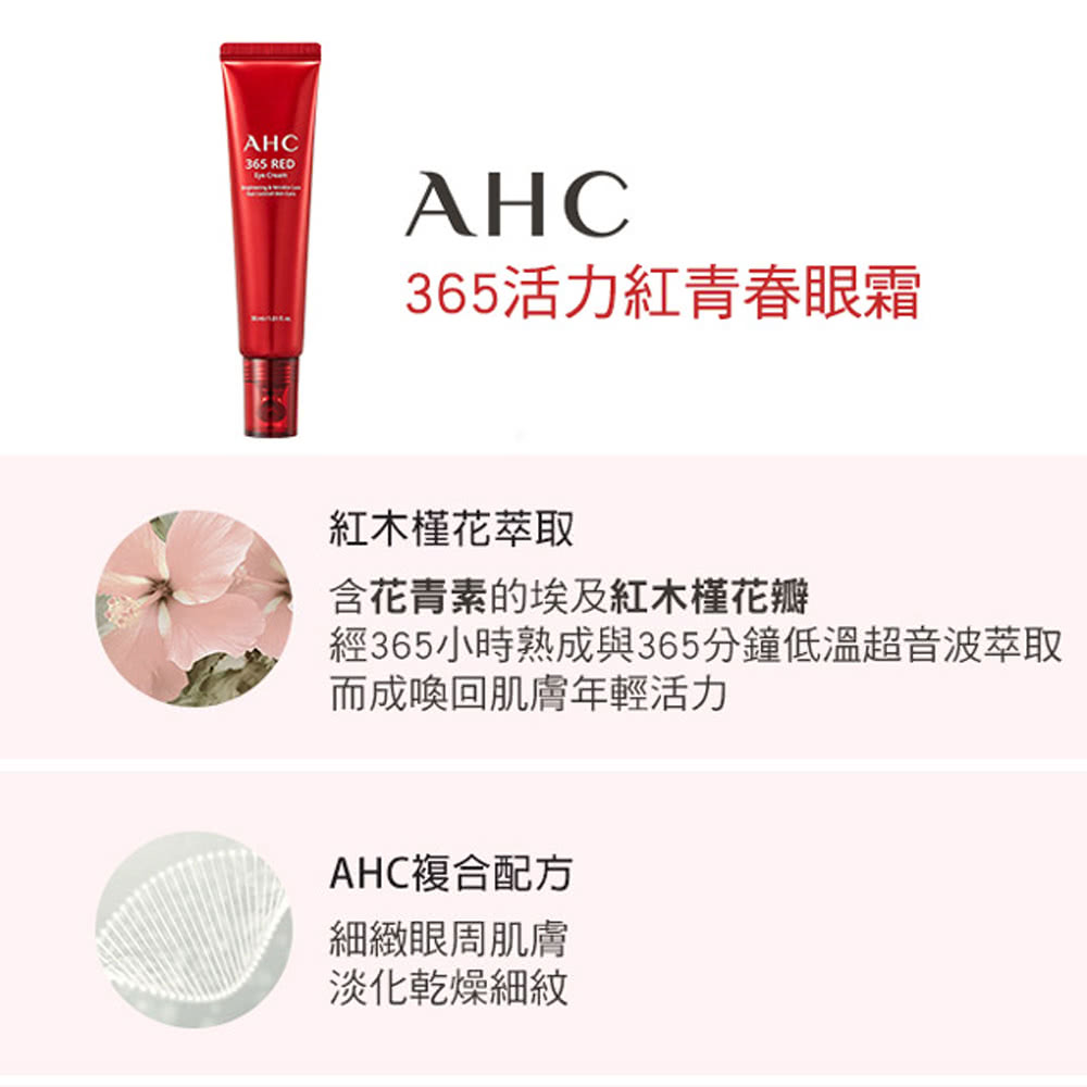 AHC, AHC眼霜, 365活力紅青春眼霜, 眼周保養，眼霜, 暗沉, 皺紋, 淡化細紋, 保養, 屈臣氏推薦, 醫美品牌推薦, 韓國醫美, 韓國保養品牌,AHC推薦, AHC門市, AHC網購, AHC哪裡買, AHC台灣, AHC試用, 試用, 體驗