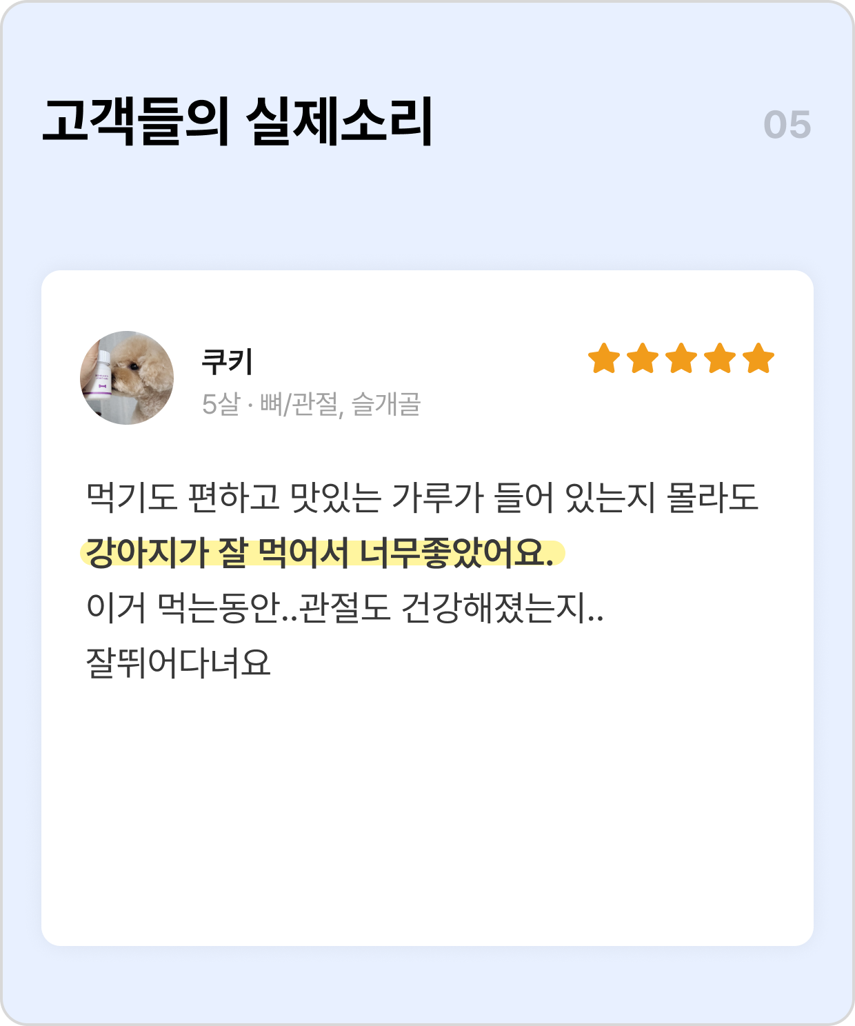 강아지 영양제 설명사진