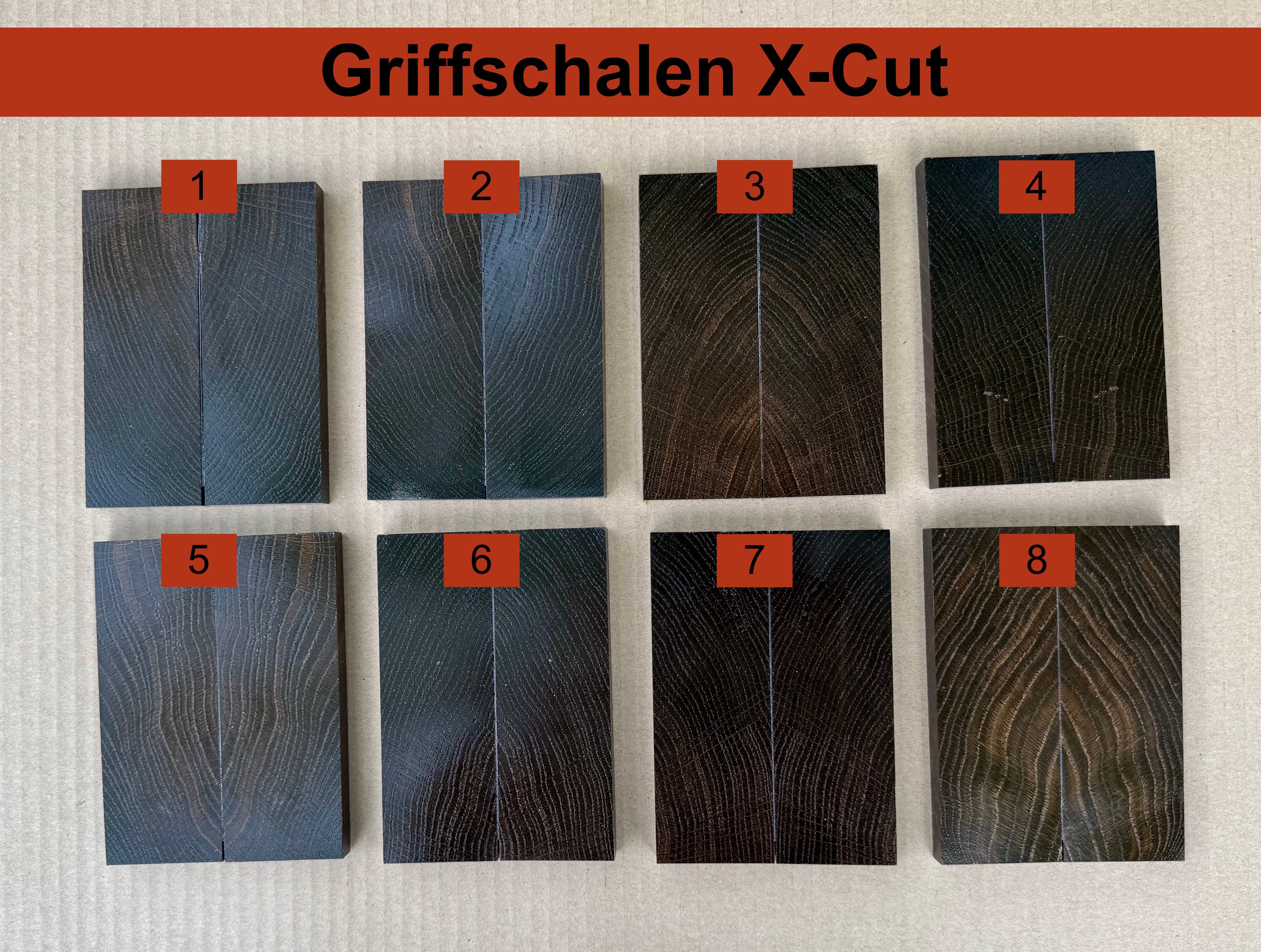 Mooreiche stabilisiert / stabilisierte Mooreiche / Griffschalen und Blöcke / X-Cut