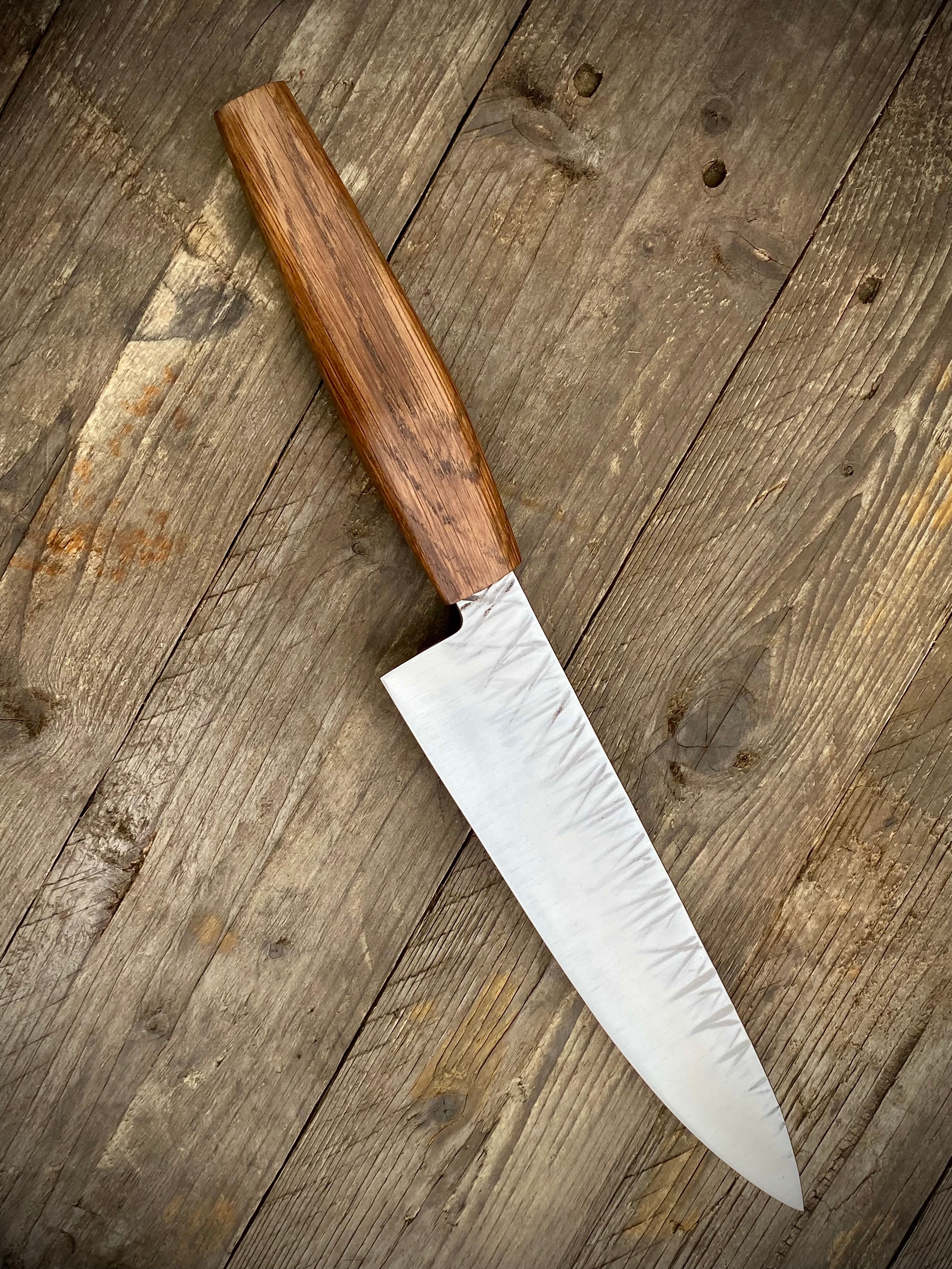 Kochmesser - 218x46 mm - Kohlenstoffstahl - Fasseiche