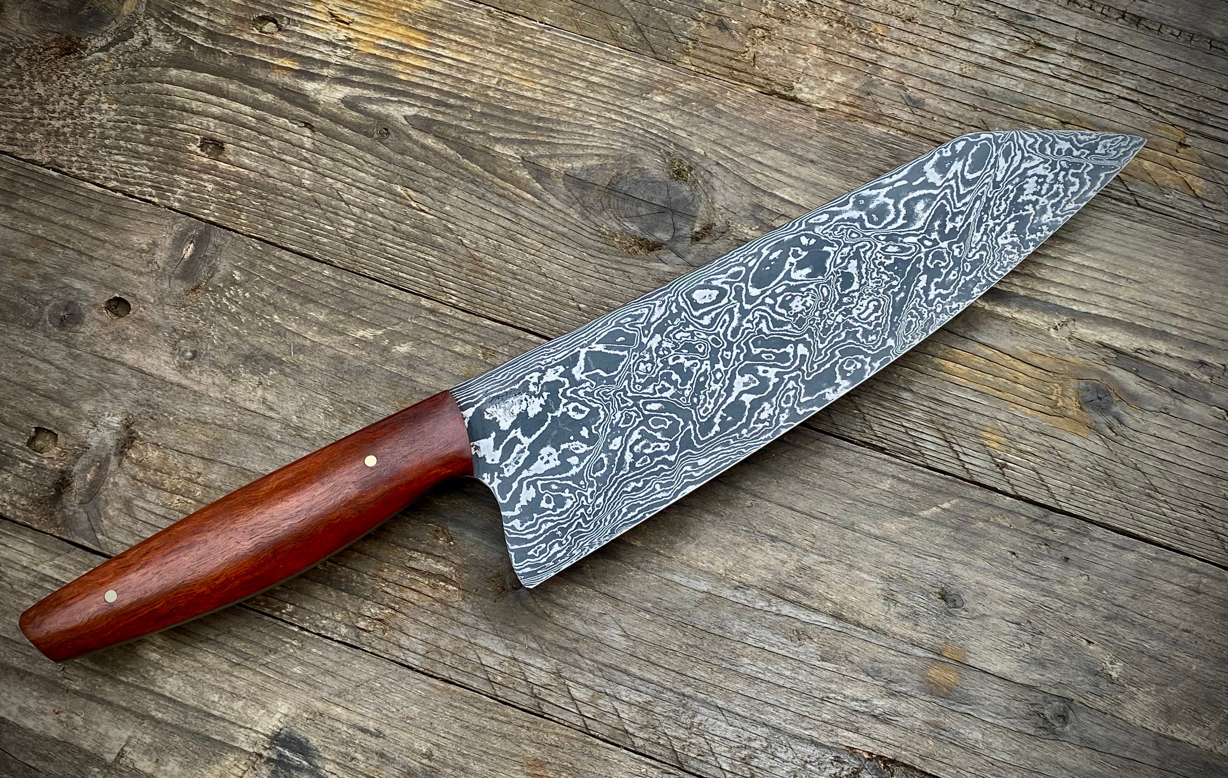Kochmesser Gyuto - 222x59 mm - Damaszenerstahl - Jarrah