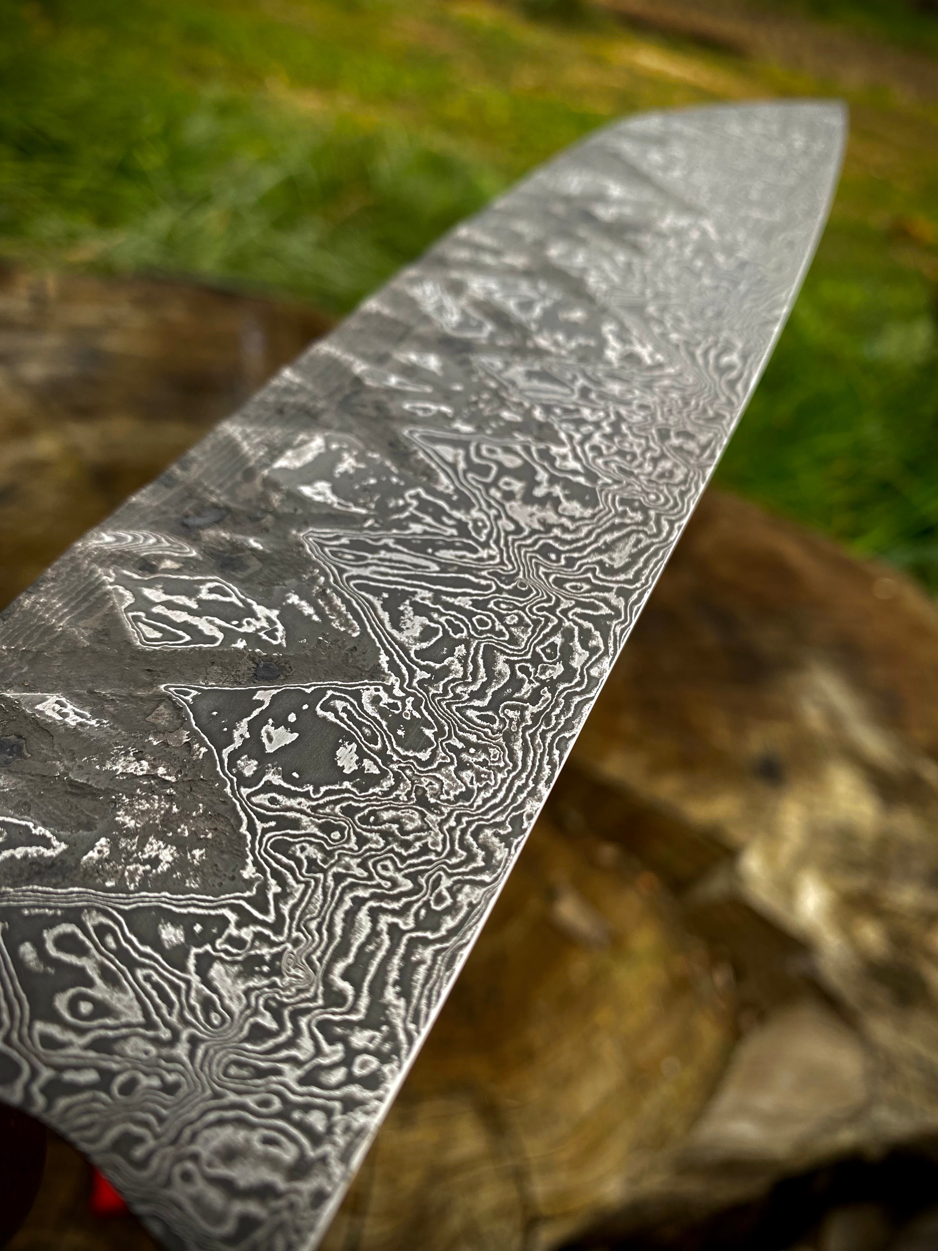 Santoku - 210x52 mm - Damaszenerstahl - Robinie