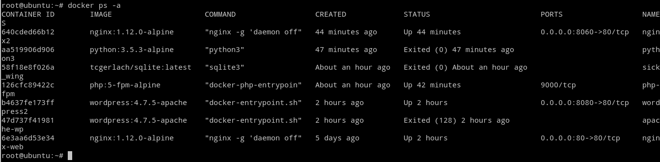 Docker Container List Full Command