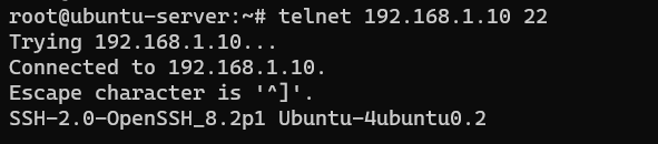 Using Telnet check if a port is open in linux