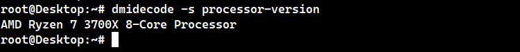 Check CPU Version with the dmidecode command
