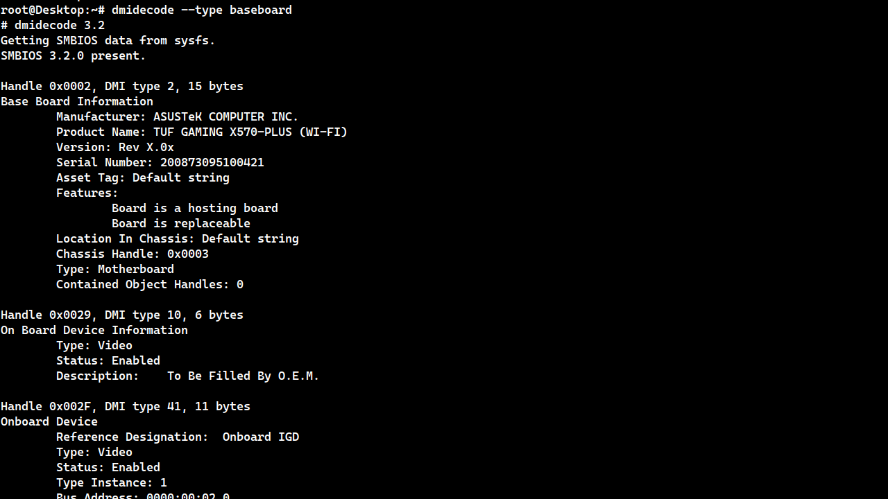 linux get motherboard model