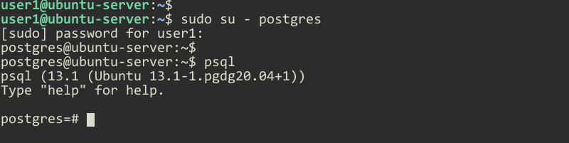 Connecting to the Ubuntu PostgreSQL Server via psql