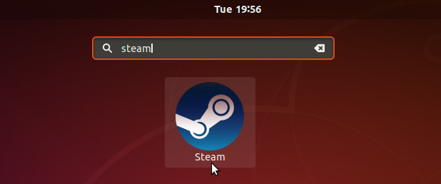 After the installation is finished, Open Steam from the Ubuntu software launcher.