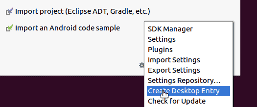 Desktop Entry for Ubuntu Android Studio