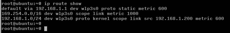 To show the routing table, use the ip route show command