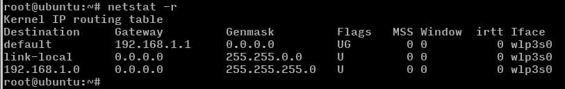 ubuntu routing table