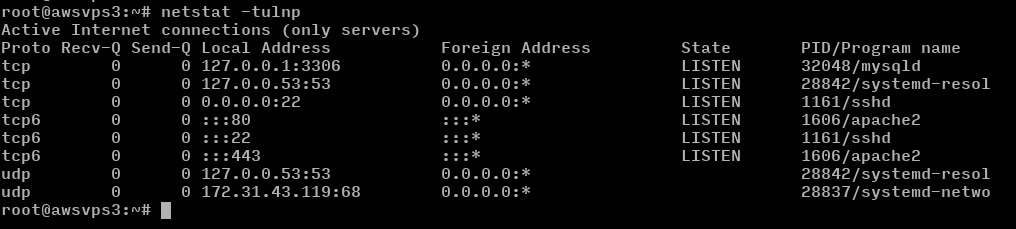 The netstat command most of the time used with -tulnp options to display listening ports (sockets) and services on a Linux system.