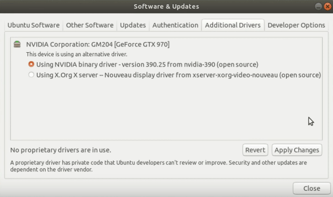 install nvidia drivers ubuntu 18.04