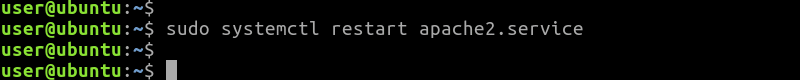 systemctl restart apache2.service