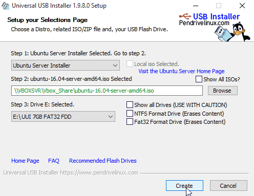 install linux on usb stick from windows