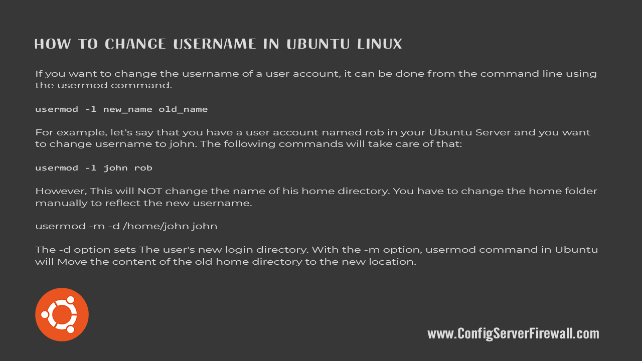 How to Change Username in Ubuntu Linux
