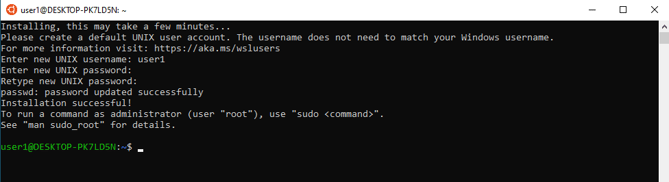 run ubuntu on windows 10