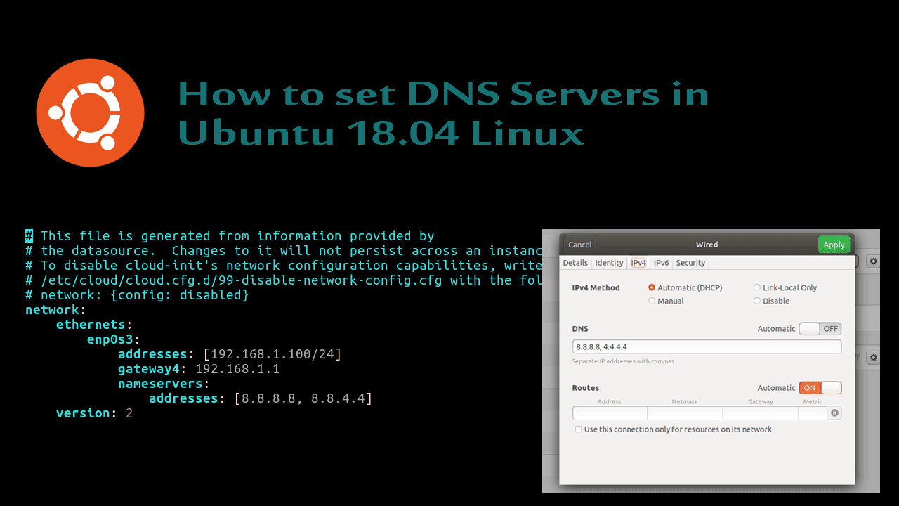 How to set DNS Servers in Ubuntu 18.04 Linux