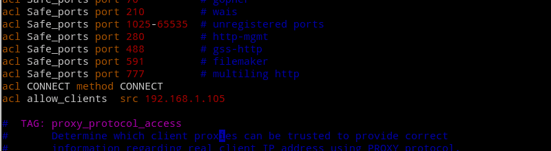 Control Access to the Ubuntu Proxy server with Access Control List