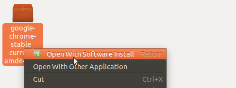  Öffnen Sie die Chrome DEB-Datei mit dem Software-Installationsprogramm. 