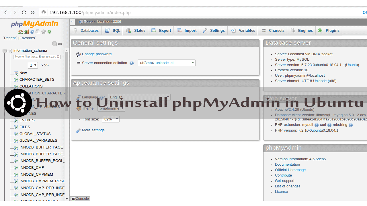 Установить PHPMYADMIN 5.2 Ubuntu. Как создать запись в PHPMYADMIN.