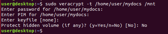 Mount a VeraCrypt volume from the Ubuntu terminal