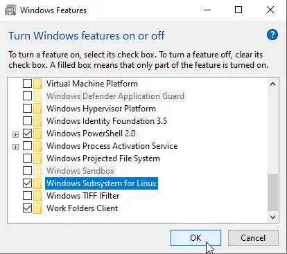 Enable Windows Subsystem for Linux
