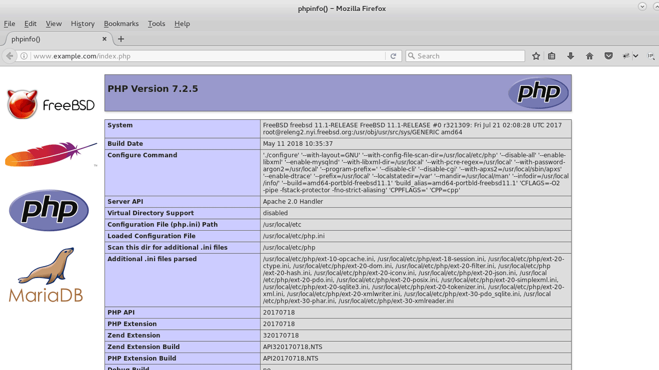 Install Apache PHP and MySQL on FreeBSD