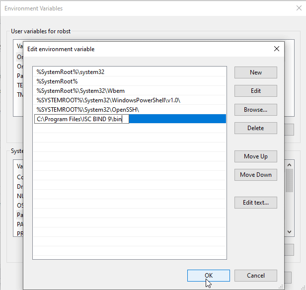 Add Dig command to Windows Path variable