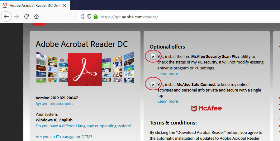 download adobe acrobat reader without mcafee