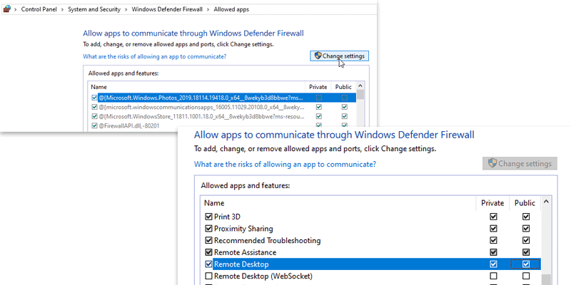 enable windows remote desktop client