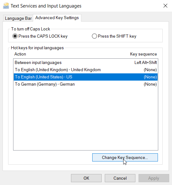 Changing Input Language Hot Keys