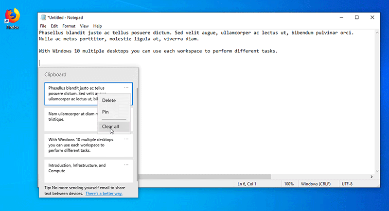 how to clear clipboard windows 10