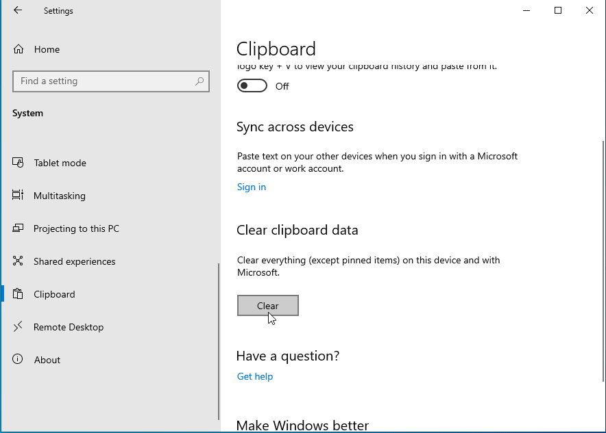 clear clipboard windows 8