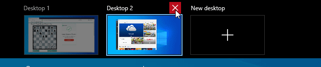 how to close all virtual desktops windows 10