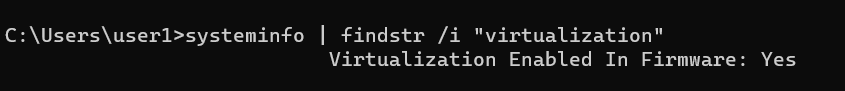 cmd command to check if virtualization is enabled  in windows 10 and Windows 11
